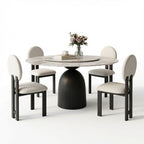 Juego de comedor minimalista Andrea TU MESITA 4 sillas Negro Blanco