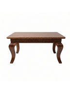 mesa de centro versalles rectangular patas curvas, vista de detalle del acabado