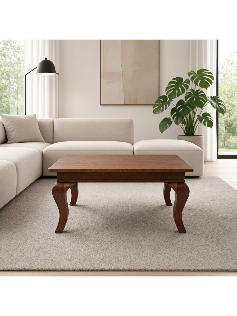 mesa de centro versalles rectangular patas curvas