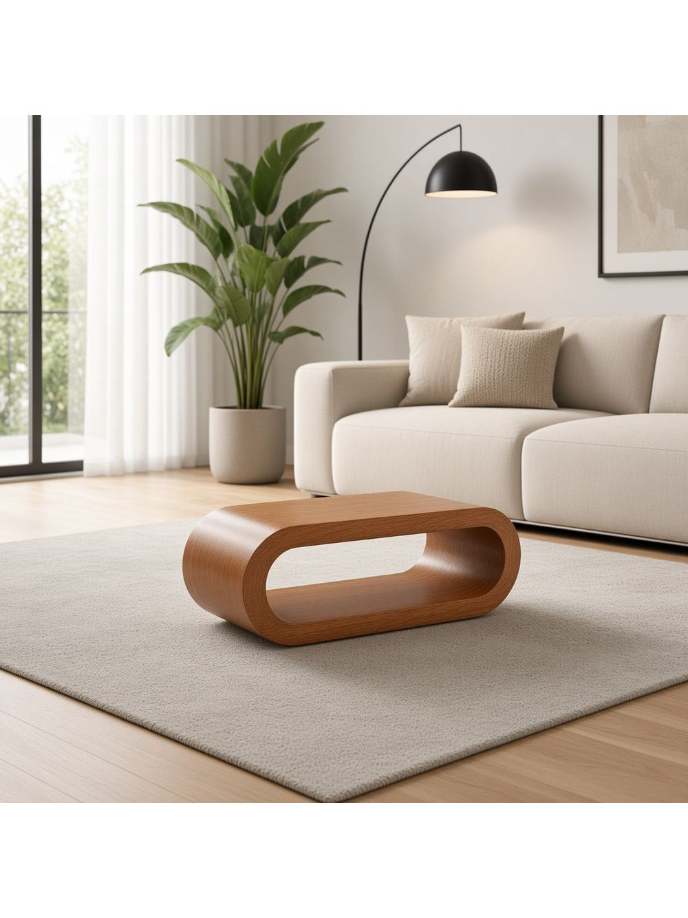 mesa de centro torino curva nogal