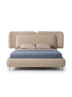 Cama Box Renee con Alero 2 Plazas Taupe Tarima + Cabecera TU MESITA