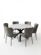 Juego de Comedor Odette 6 Sillas con Piedra Sinterizada TU MESITA