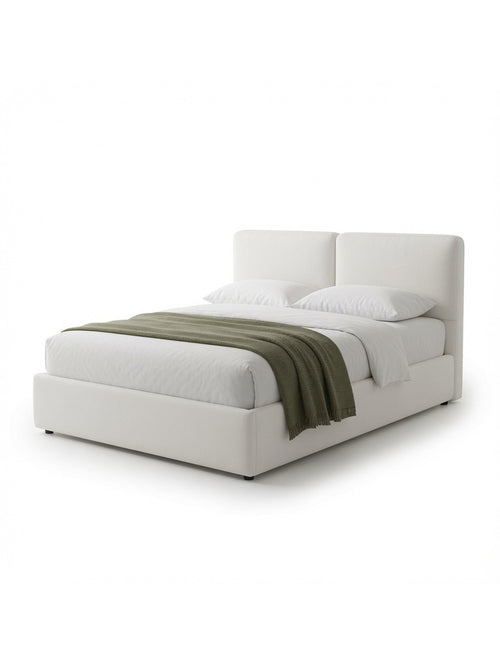 Cama Box Noelle Minimalista 2 Plazas Blanco Tarima + Cabecera TU MESITA