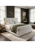 Cama Box Noelle Minimalista King Blanco Tarima + Cabecera TU MESITA