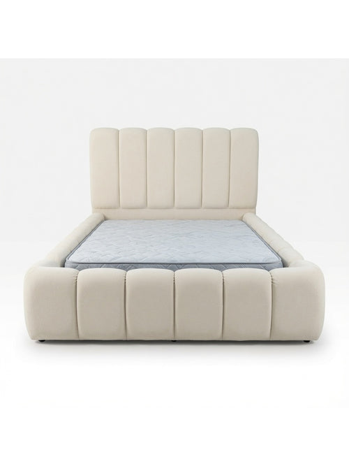 Cama Box Naia 2 Plazas Crema Tarima + Cabecera TU MESITA