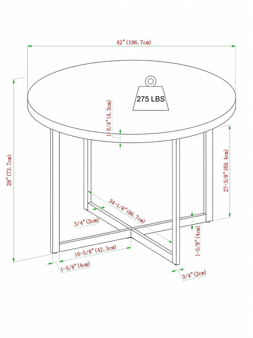 MESA DE COMEDOR CIRCULAR TU MESITA POLO COLOR DUNA