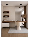 Tocador Luxury Kaori  TU MESITA con Espejo XL Catania y Blanco Canto Grueso