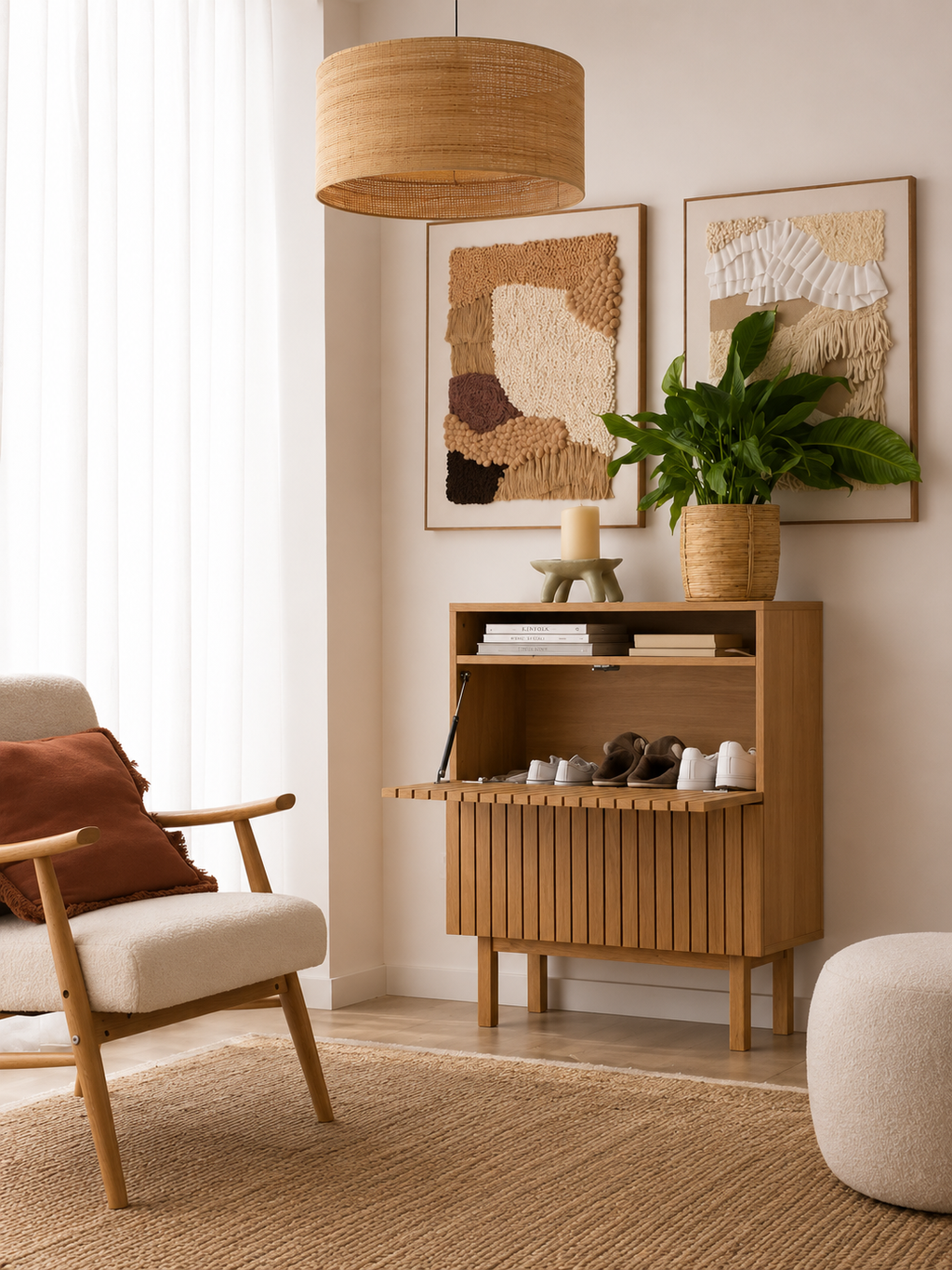 Zapatera Moderna Akira color Marrón 2 puertas TU MESITA