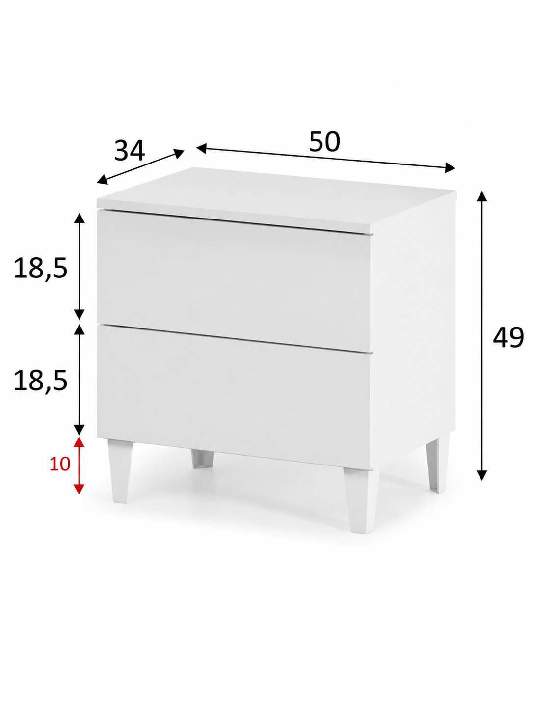 MESA DE NOCHE MODERNA TU MESITA GLORIA 50CM