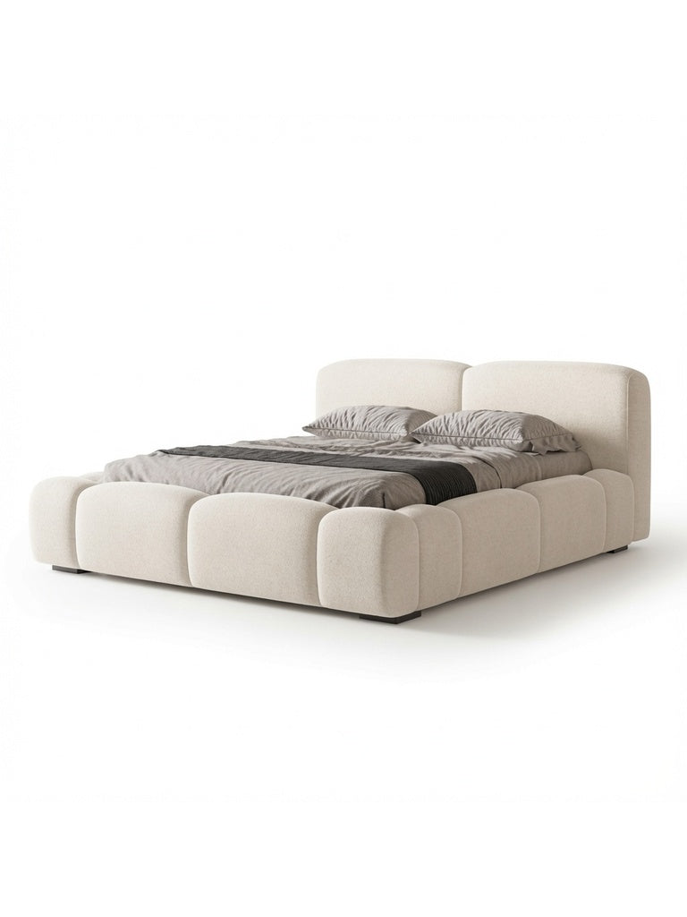 Cama Box Narella 2 Plazas Blanco Aesthetic Tarima + Cabecera TU MESITA
