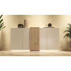 Aparador Moderno 4 puertas 2 cajones interiores Rua color Blanco/Duna TU MESITA