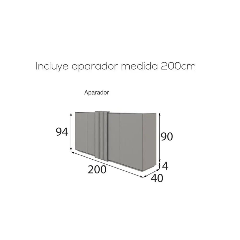 Aparador Moderno 4 puertas 2 cajones interiores Rua color Blanco/Duna TU MESITA