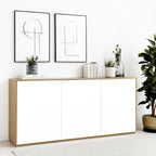 Aparador Moderno Mikela 3 puertas color RobleBlanco TU MESITA