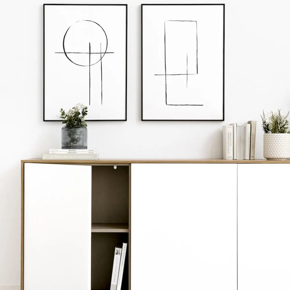 Aparador Moderno Mikela 3 puertas color RobleBlanco TU MESITA