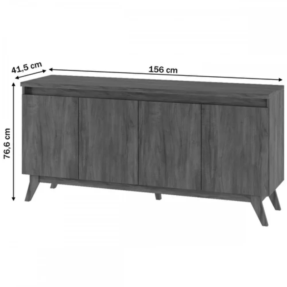 Aparador Vintage Moderno David 156cm 4 Puertas