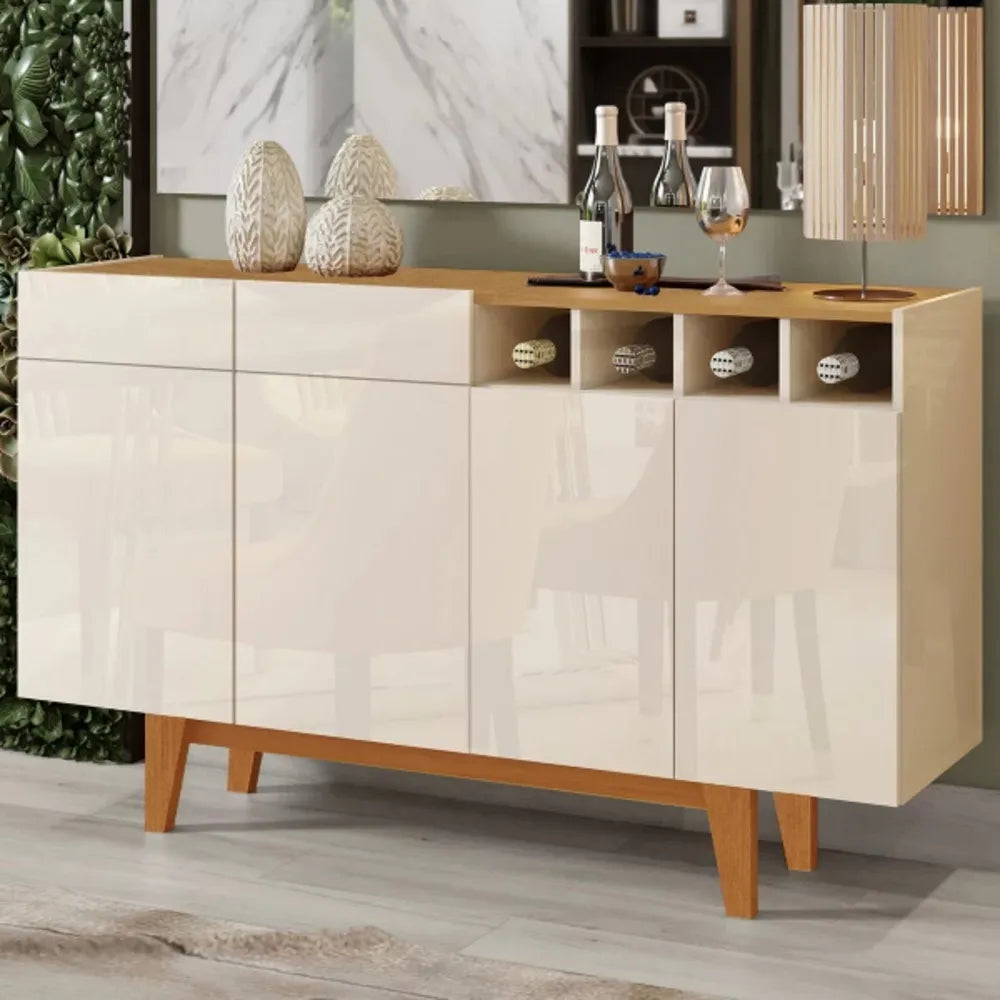 Aparador elegante 4 puertas Dario color Blanco/Duna TU MESITA