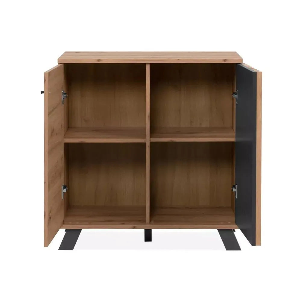 Aparador moderno 2 puertas Ramiro color Duna/Negro TU MESITA