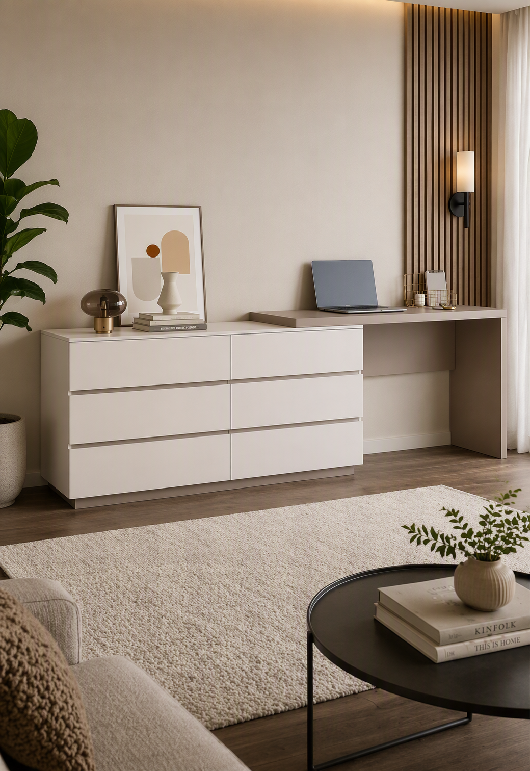 Escritorio mas Cómoda Expandible Paris 6 cajones TU MESITA