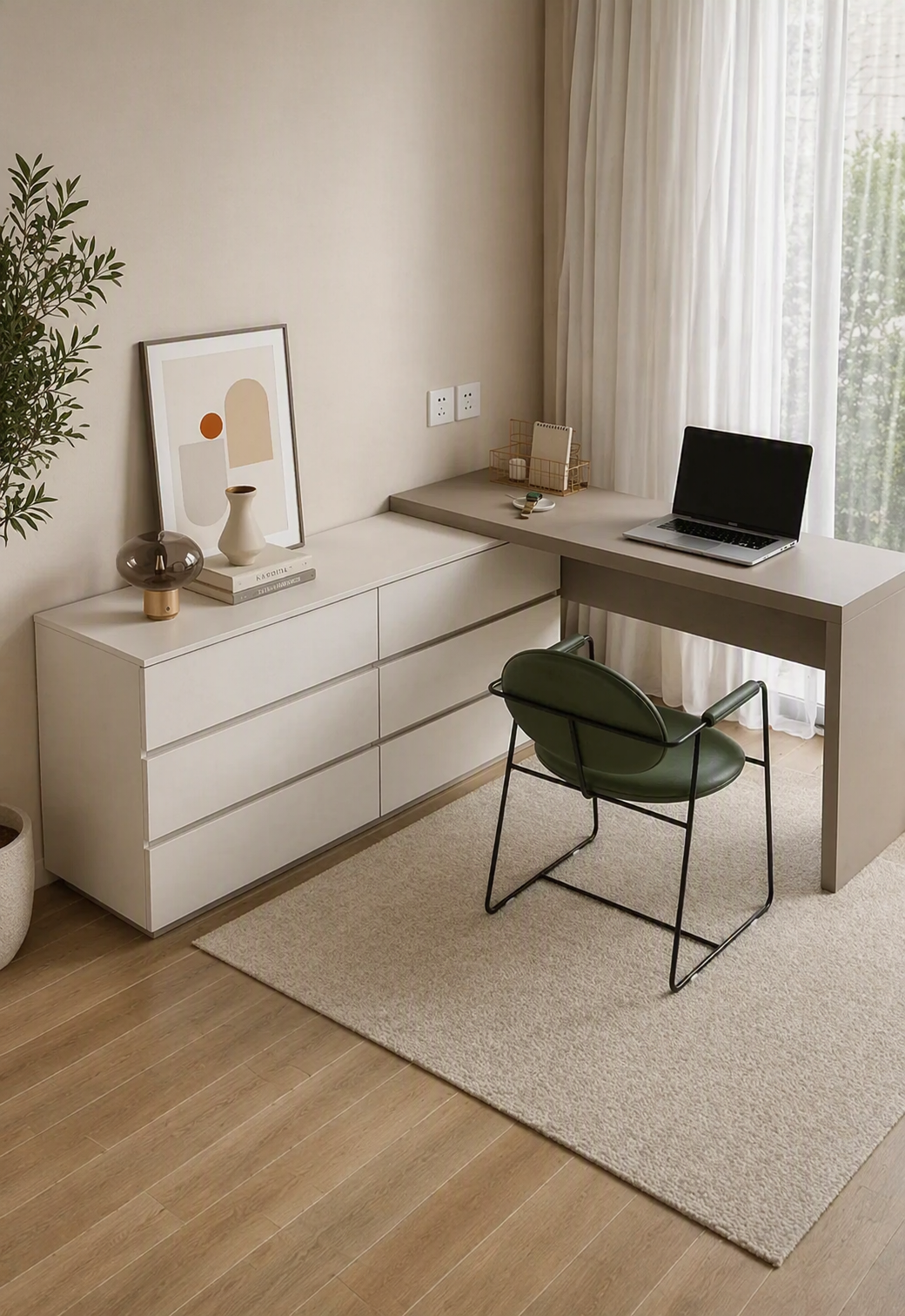 Escritorio mas Cómoda Expandible Paris 6 cajones TU MESITA