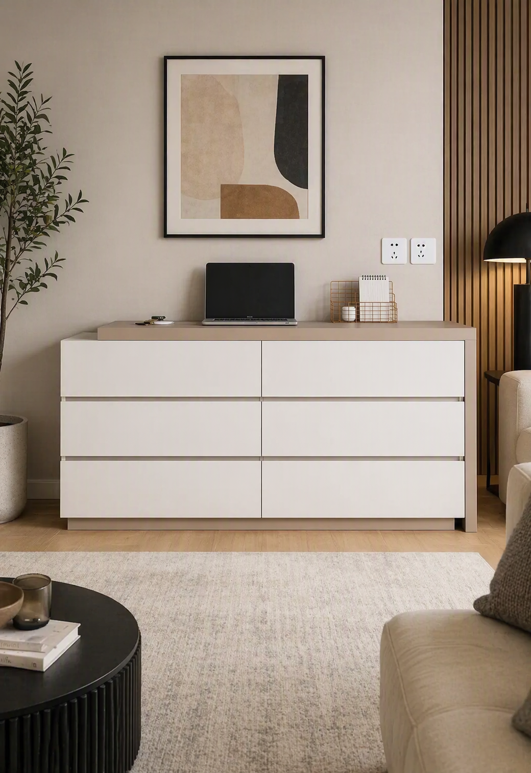 Escritorio mas Cómoda Expandible Paris 6 cajones TU MESITA