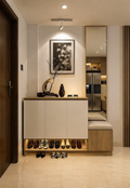 Zapatera Recibidor Keyla con Espejo y Asiento Color Garden Oak\Blanco TU MESITA