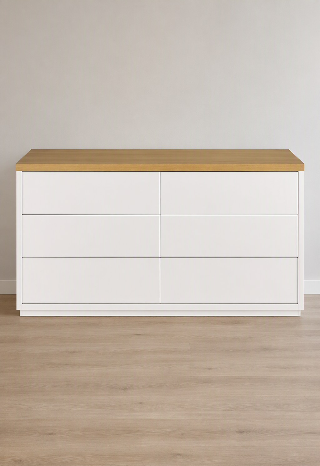 COMODA TU MESITA FABIANA CLASICA 6 CAJONES BLANCO MARRON