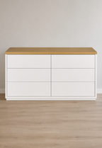 COMODA TU MESITA FABIANA CLASICA 6 CAJONES BLANCO MARRON