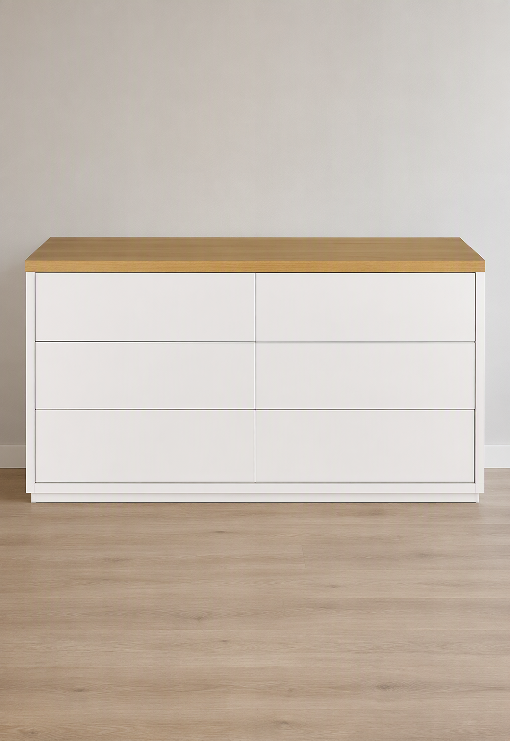 COMODA TU MESITA FABIANA CLASICA 6 CAJONES BLANCO MARRON
