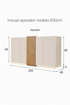 Aparador Moderno 4 puertas 2 cajones interiores Rua color Blanco/Duna TU MESITA