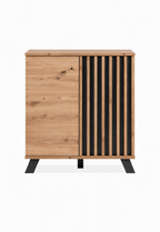 Aparador moderno 2 puertas Ramiro color Duna/Negro TU MESITA