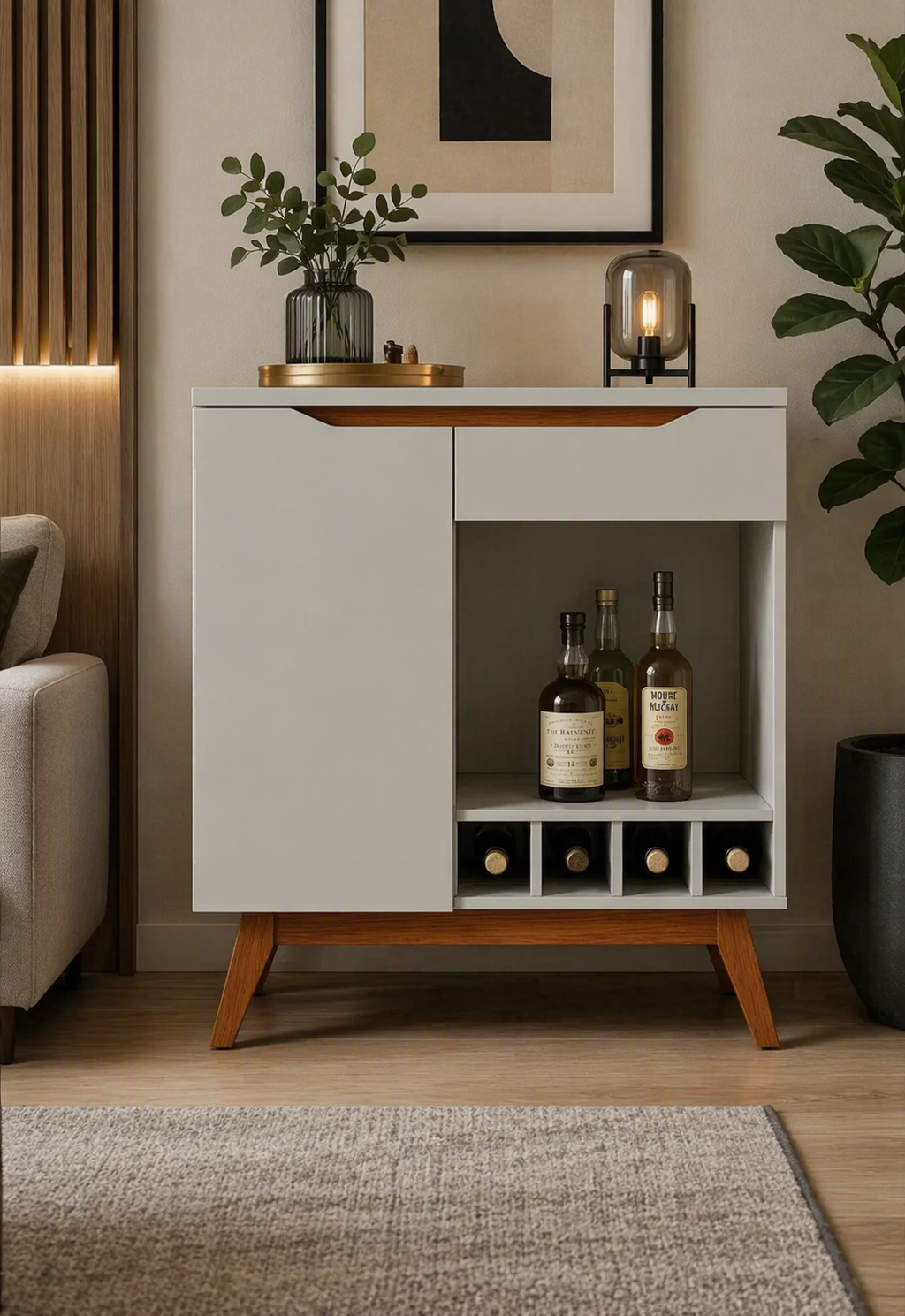 AparadorBar Moderno Puquio color BlancoDuna TU MESITA