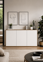 Aparador Moderno Mikela 3 puertas color RobleBlanco TU MESITA