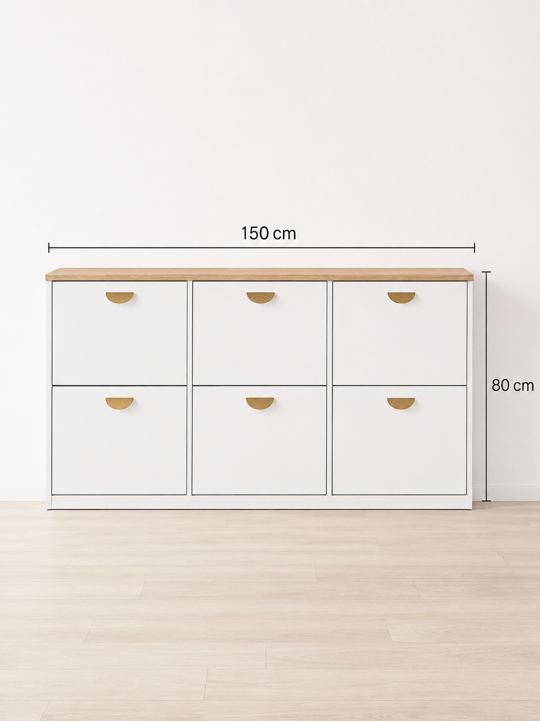 Zapatera Flotante Moderna Claudia 150 cm Blanco/Duna TU MESITA