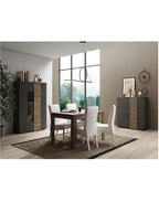 Vitrina Moderna TU MESITA Artik color Gris oscuroRoble 2 puertas