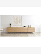 Mesa TV Nórdica Bullet color Natural 4 cajones 2 puertas TU MESITA