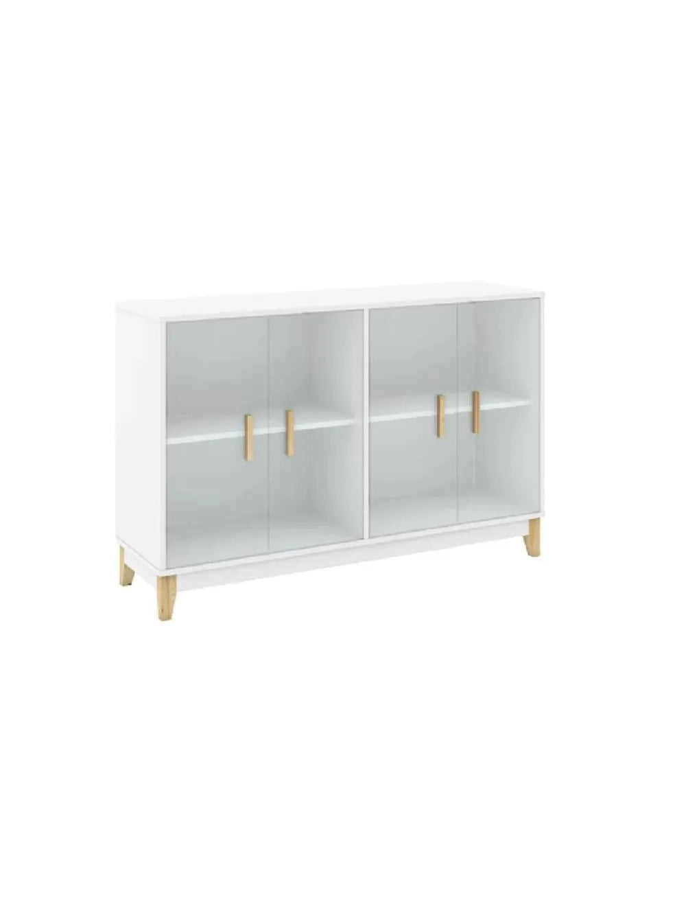 VITRINA BAJA TU MESITA LUCERO COLOR BLANCO 4 PUERTAS
