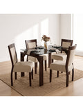 juego de comedor nápoles 4 sillas con vidrio bronce