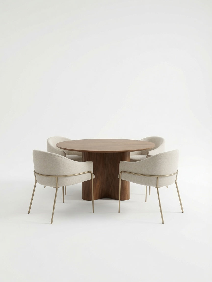 Juego de Comedor Elegante Arizona 4 sillas Bick Base enchapada MDF TU MESITA