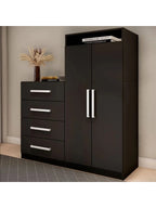 Cómoda con Armario Cinamon Negro TU MESITA 4 cajones 2 puertas