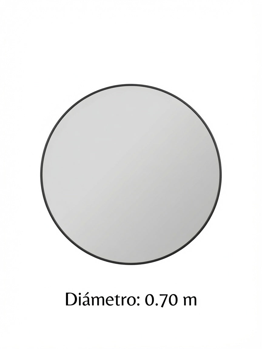 Espejo Aura Circular con Marco de Fierro Pintado TU MESITA