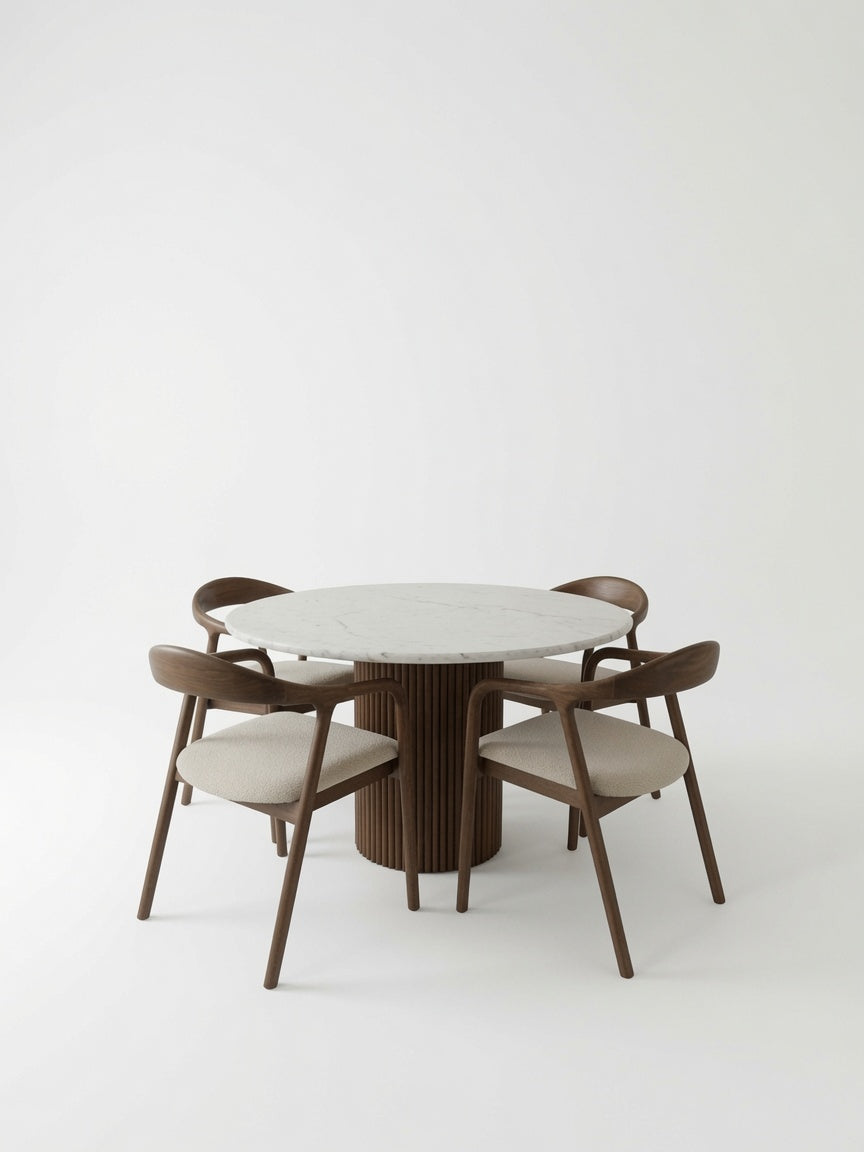 Juego de Comedor Elegante Aurelia con Piedra Sinterizada 4 Sillas TU MESITA
