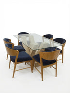 Juego de Comedor Vittoria 6 Sillas de Madera con Tablero de Vidrio TU MESITA