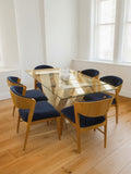 Juego de Comedor Vittoria 6 Sillas de Madera con Tablero de Vidrio TU MESITA