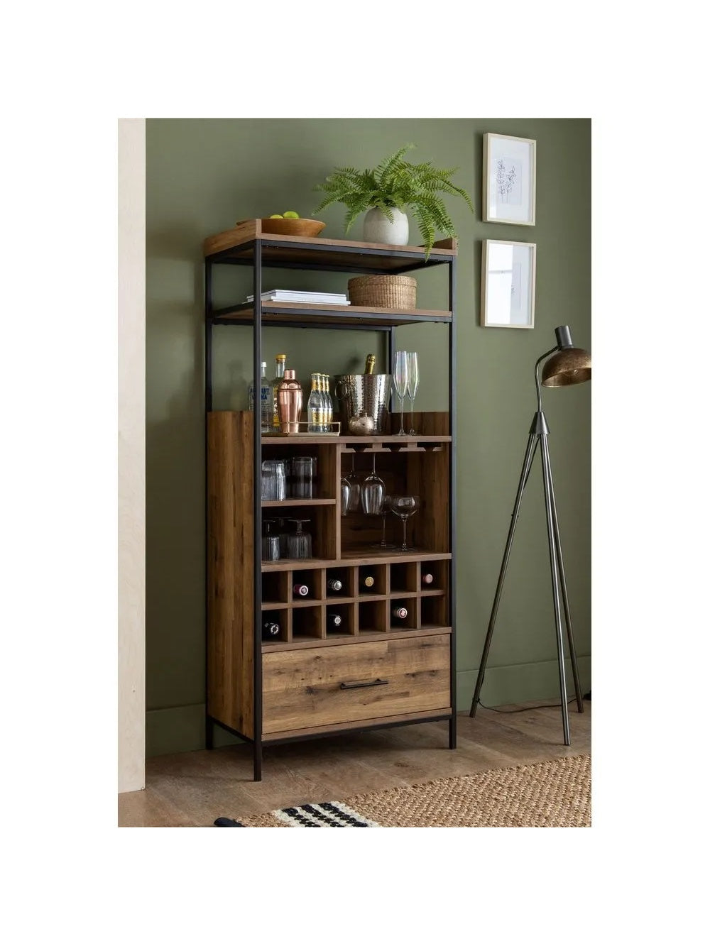 Mueble Alto de Bar Color Marrón 1 cajón TU MESITA