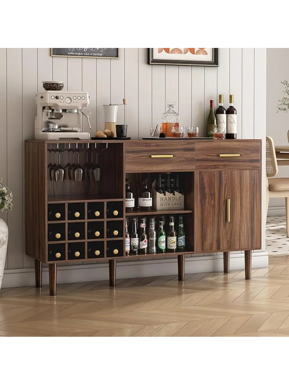 Mueble de Bar Moderno con Porta Vinos & Copas Catania TU MESITA