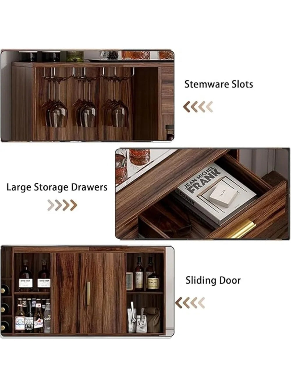 Mueble de Bar Moderno con Porta Vinos & Copas Catania TU MESITA