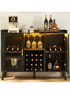 Mueble de Bar Elegante Sanchez 2 Puertas Color Negro TU MESITA
