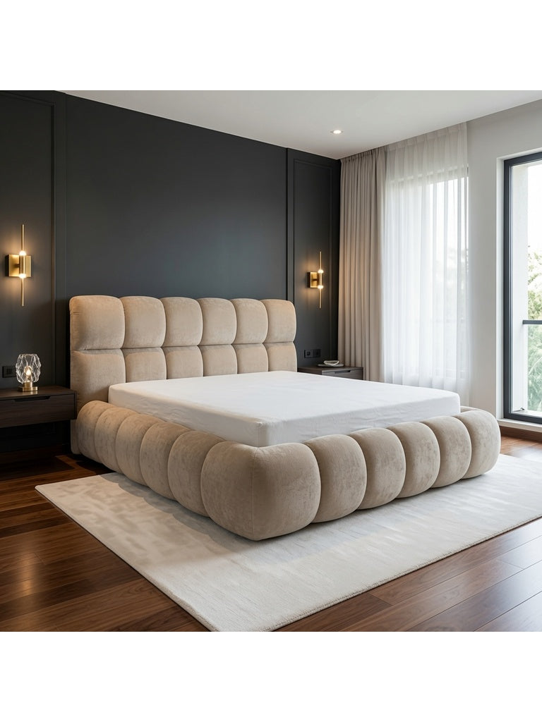 Cama Box Verona King Beige Tarima + Cabecera TU MESITA