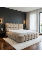 Cama Box Verona King Beige Tarima + Cabecera TU MESITA