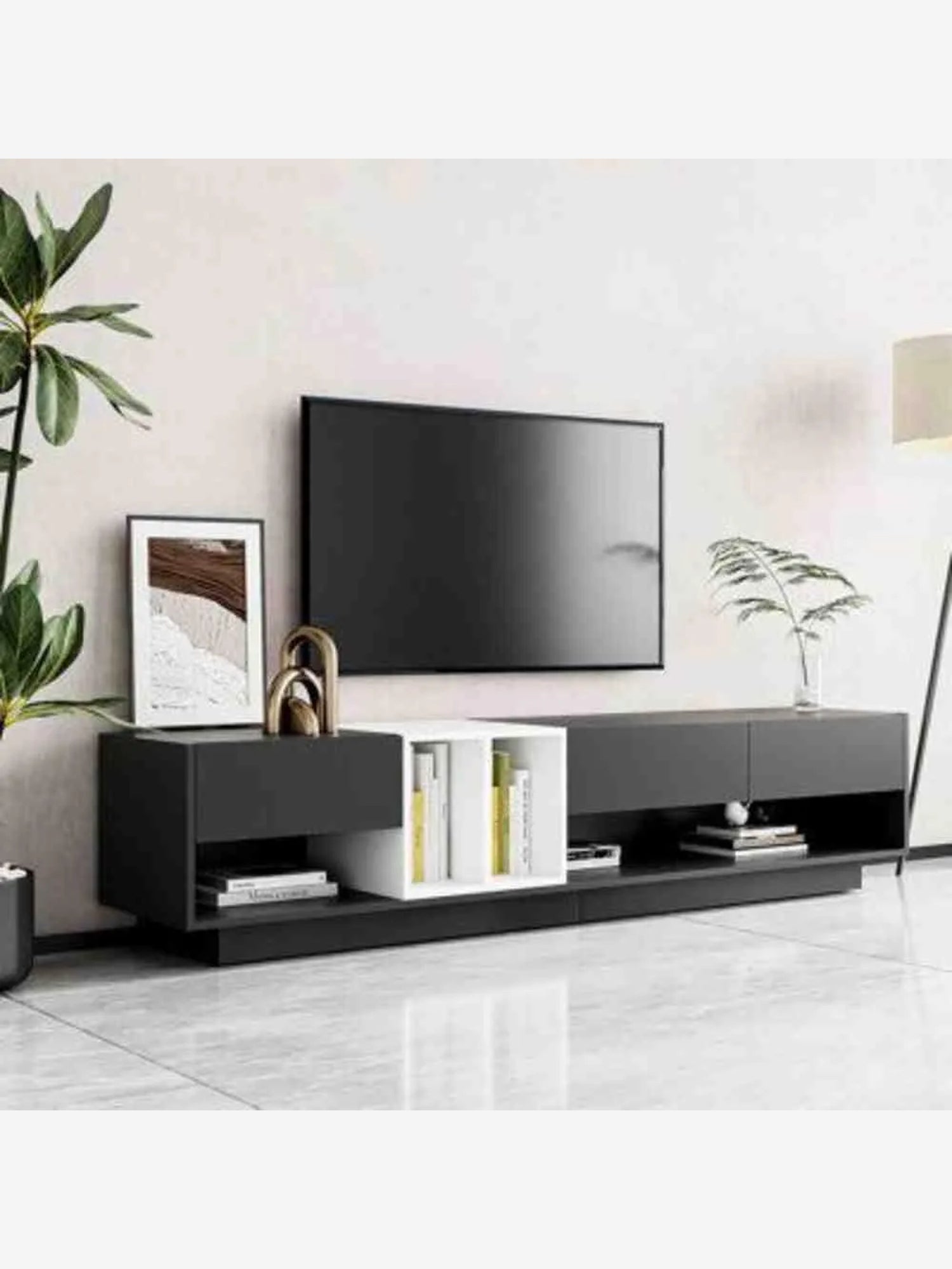 Mesa de TV Orfia Color Negro\Blanco TU MESITA